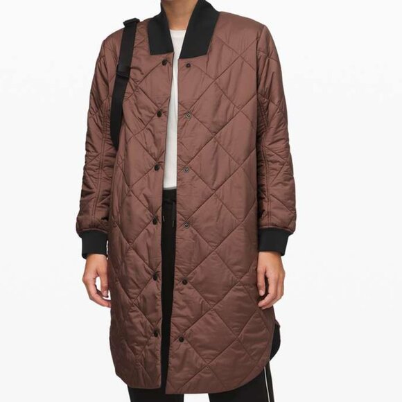 Lululemon Enough Puff Reversible Jacket - Mauve Stone/Black - VEUC - FITS LARGE! - Picture 1 of 14